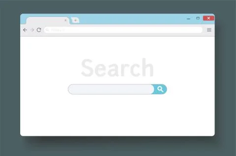 Internet search window. Browser tab flat vector illustration. Stock Illustration