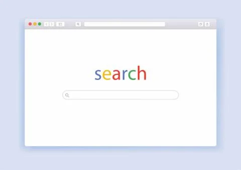 Internet search window. Browser tab flat vector illustration. Stock Illustration