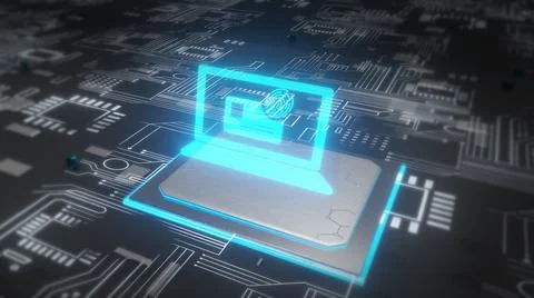 Internet secure data processing concept 库存插图