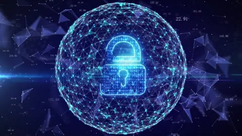 Internet security and blockchain encryption technology concept Stock Footage 240157780