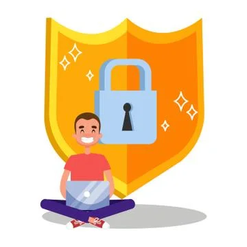 Internet security and data protection concept illustration 스톡 일러스트