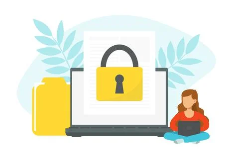 Internet Security and Data Protection, Cyber Criminal Hack Personal Data from Stock Illustration