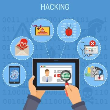 Internet Security and Hacking concept Stock Illustration