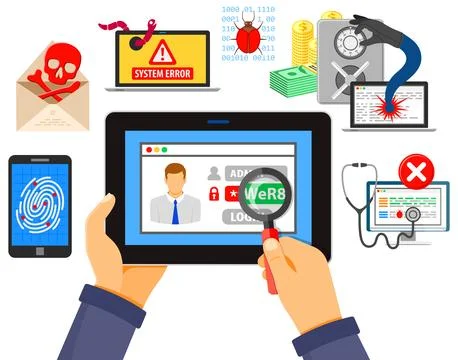 Internet Security and Hacking concept 스톡 일러스트