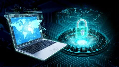 Internet security and information technology concept Stock Illustration