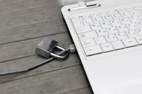Internet security and network protection concept on gray background. Stock Photos