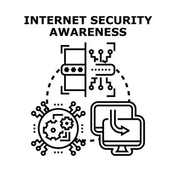 Internet security awareness and cyber protection concept Stockillustratie