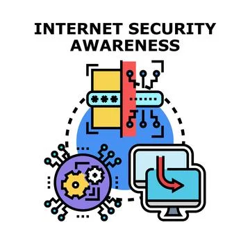 Internet security awareness and cyber protection concept Stock Illustration