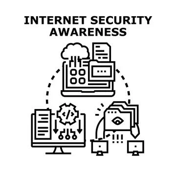Internet security awareness protecting digital data from threats Stock Illustration