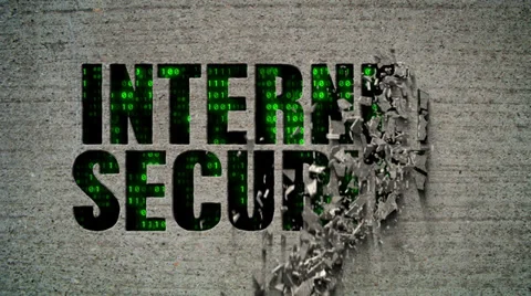 Internet Security Binary Code Crumbling Wall Stock Footage 39179186