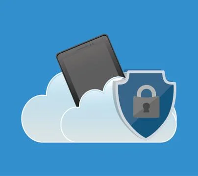 Internet security cellphone cloud padlock 스톡 일러스트