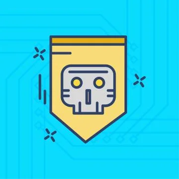 Internet security colored icons with blue background Stock Illustration