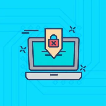 Internet security colored icons with blue background 스톡 일러스트
