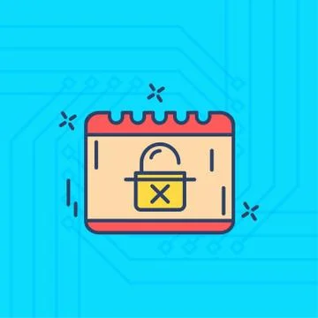 Internet security colored icons with blue background Stock Illustration