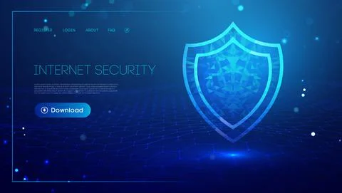 Internet security for computer, vpn safety cyber shield concept. Data security Stock Illustration