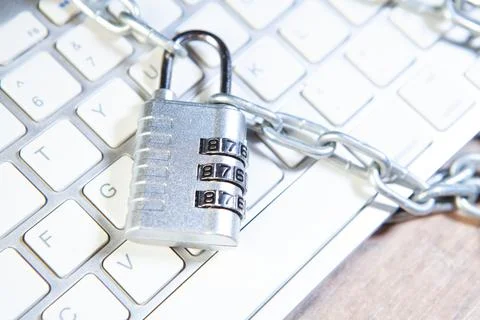Internet security concept on keyboard Stockfoto's