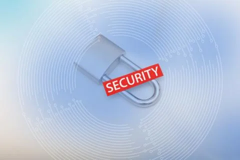 Internet Security Concept with Padlock and Word Stock Photos