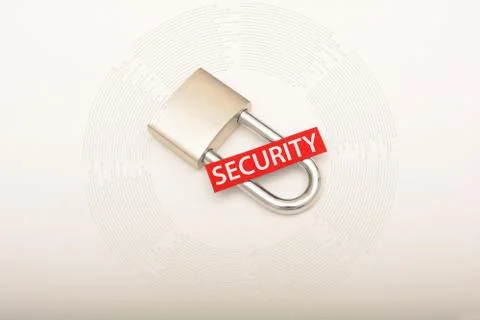 Internet Security Concept with Padlock and Word Foto stock