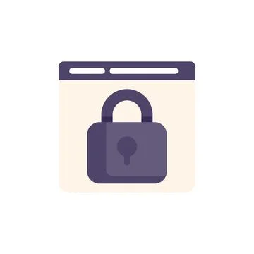 Internet security concept with padlock protecting website data Stock Illustration