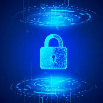 Internet security. Cyber data defense or information protection concept. Fire Stock Illustration