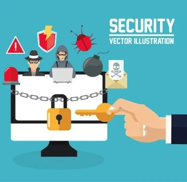 Internet security design. System icon. Colorful illustration , vector Illustrazione stock