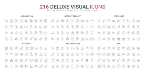 Internet security, digital operation in web, blog and vlog content creation line Illustrazione stock