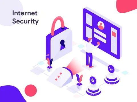 Internet Security Discount Isometric Illustration Stock Illustration