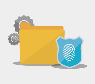 Internet security file folder password fingerprint Stock Illustration