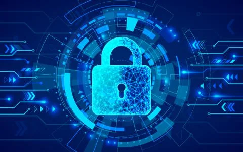 Internet security. Firewall or other software or network security. Cyber data Stock Illustration