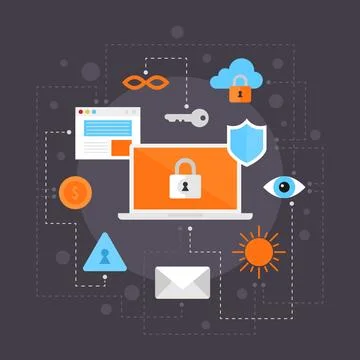 Internet security flat illustration Stock Illustration