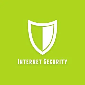 Internet security flat vector icon on green background Stock Illustration
