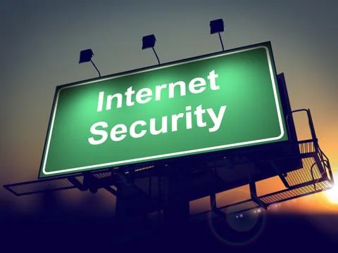 Internet Security on Green Billboard. Stock Illustration