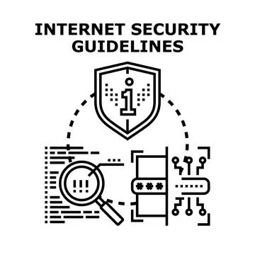 Internet security guidelines for protecting digital data Stock Illustration