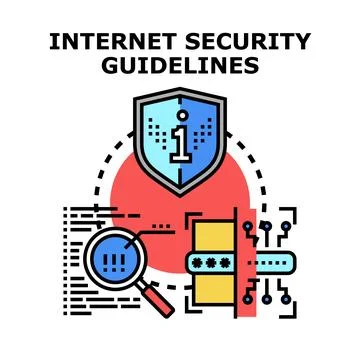 Internet security guidelines for protecting digital data Stock Illustration