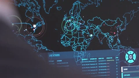 Internet security hack attack monitor Stock Footage 74870802