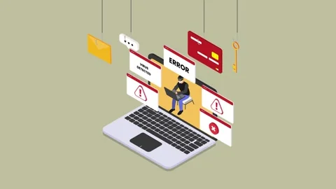 Internet Security - hacker virus spam Stock Footage 241804619