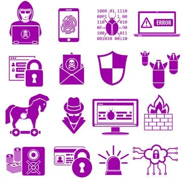 Internet Security Icon Set Stock Illustration