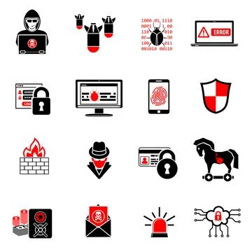 Internet Security Icon Set Stockillustratie