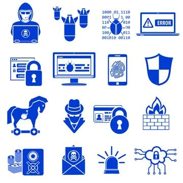 Internet Security Icon Set Stock Illustration