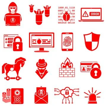 Internet Security Icon Set 스톡 일러스트