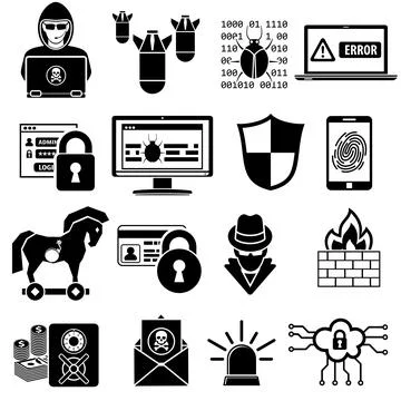 Internet Security Icon Set Stock Illustration