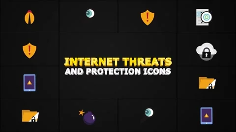 Internet Security Icons Motion Graphics Pack Stock Footage 280545221