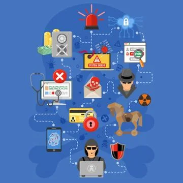 Internet Security Infographics Illustrazione stock