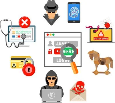 Internet Security Infographics 스톡 일러스트