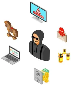 Internet Security isometric Concept Stock Illustration