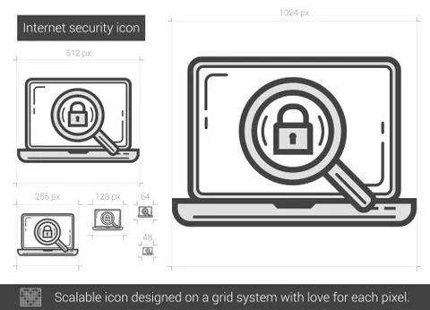 Internet security line icon Stock Illustration