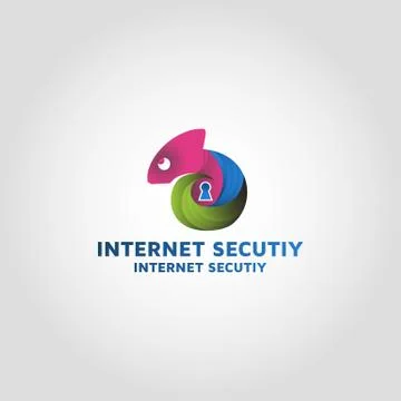 Internet security logo design template idea Stock-Illustration