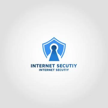 Internet security logo design template idea and inspiration Stock Illustration