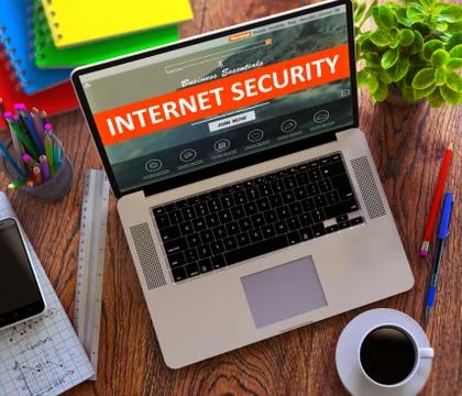 Internet Security. Office Working Concept 스톡 일러스트