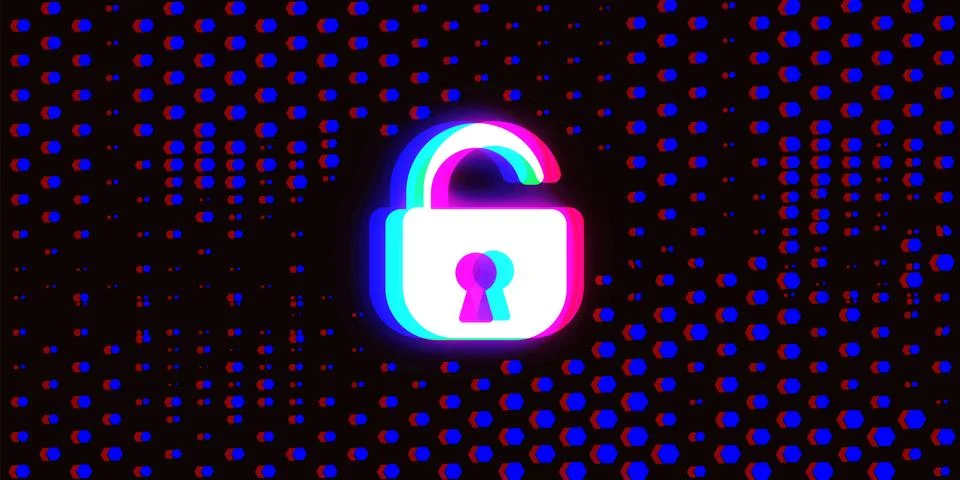 Internet security online concept Padlock on digital background. Personal da.. Stock Illustration